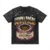 Washington Commanders Gameday Couture Women's Sky's the Limit Washed Micro Rhinestone T-Shirt - Black - Front View