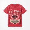 Atlanta Falcons Gameday Couture Women's Sky's the Limit Washed Micro Rhinestone T-Shirt - Red - Front View