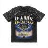 Los Angeles Rams Gameday Couture Women's Sky's the Limit Washed Micro Rhinestone T-Shirt - Black - Front View