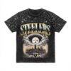 Pittsburgh Steelers Gameday Couture Women's Sky's the Limit Washed Micro Rhinestone T-Shirt - Black - Front View