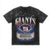 New York Giants Gameday Couture Women's Sky's the Limit Washed Micro Rhinestone T-Shirt - Black - Front View