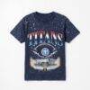 Tennessee Titans Gameday Couture Women's Sky's the Limit Washed Micro Rhinestone T-Shirt - Navy - Front View
