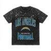 Los Angeles Chargers Gameday Couture Women's In the Zone Washed Micro Rhinestone T-Shirt - Black - Front View
