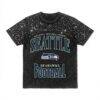 Seattle Seahawks Gameday Couture Women's In the Zone Washed Micro Rhinestone T-Shirt - Black - Front View