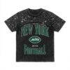 New York Jets Gameday Couture Women's In the Zone Washed Micro Rhinestone T-Shirt - Black - Front View