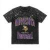 Minnesota Vikings Gameday Couture Women's In the Zone Washed Micro Rhinestone T-Shirt - Black - Front View