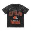 Cleveland Browns Gameday Couture Women's In the Zone Washed Micro Rhinestone T-Shirt - Black - Front View
