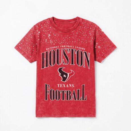 Houston Texans Gameday Couture Women's Sparkle & Score Washed Micro Rhinestone T-Shirt - Red - Front View
