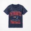 New England Patriots Gameday Couture Women's Sparkle & Score Washed Micro Rhinestone T-Shirt - Navy - Front View