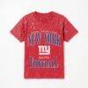 New York Giants Gameday Couture Women's Sparkle & Score Washed Micro Rhinestone T-Shirt - Red - Front View
