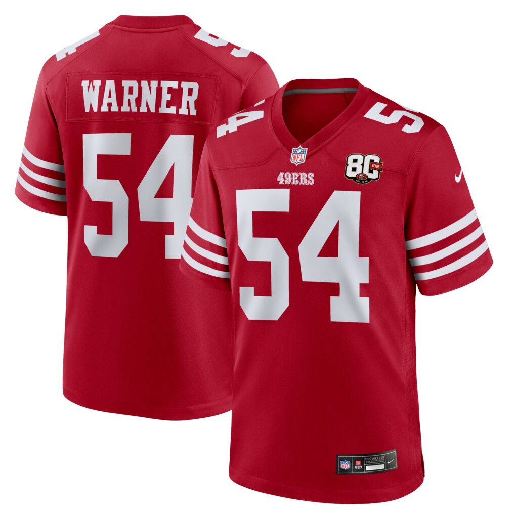 Fred Warner San Francisco 49ers Nike 80th Anniversary Game Jersey - Scarlet