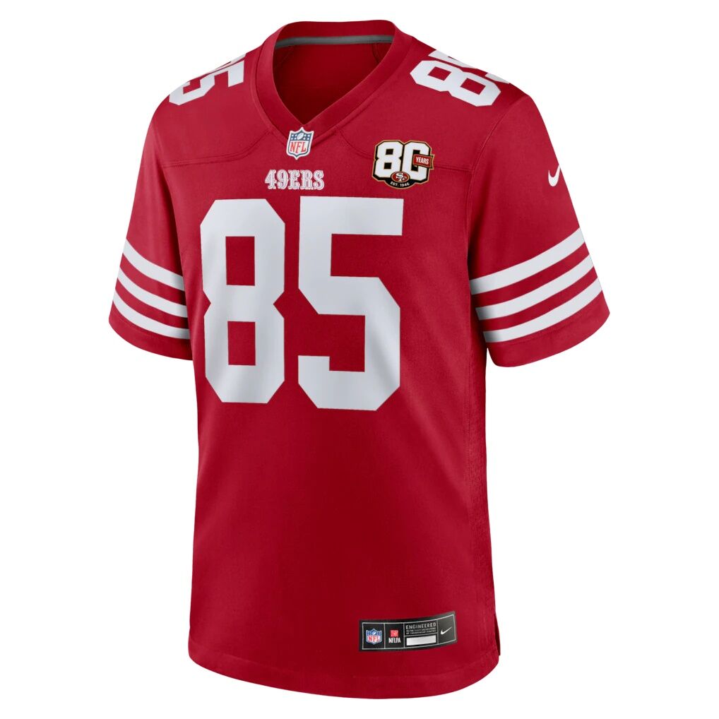 George Kittle San Francisco 49ers Nike 80th Anniversary Game Jersey - Scarlet