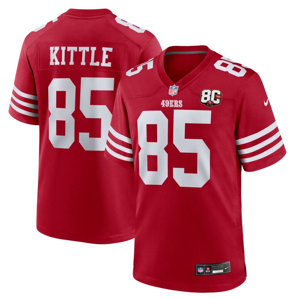 George Kittle San Francisco 49ers Nike 80th Anniversary Game Jersey - Scarlet