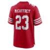 Christian McCaffrey San Francisco 49ers Nike 80th Anniversary Game Jersey - Scarlet - Detail View
