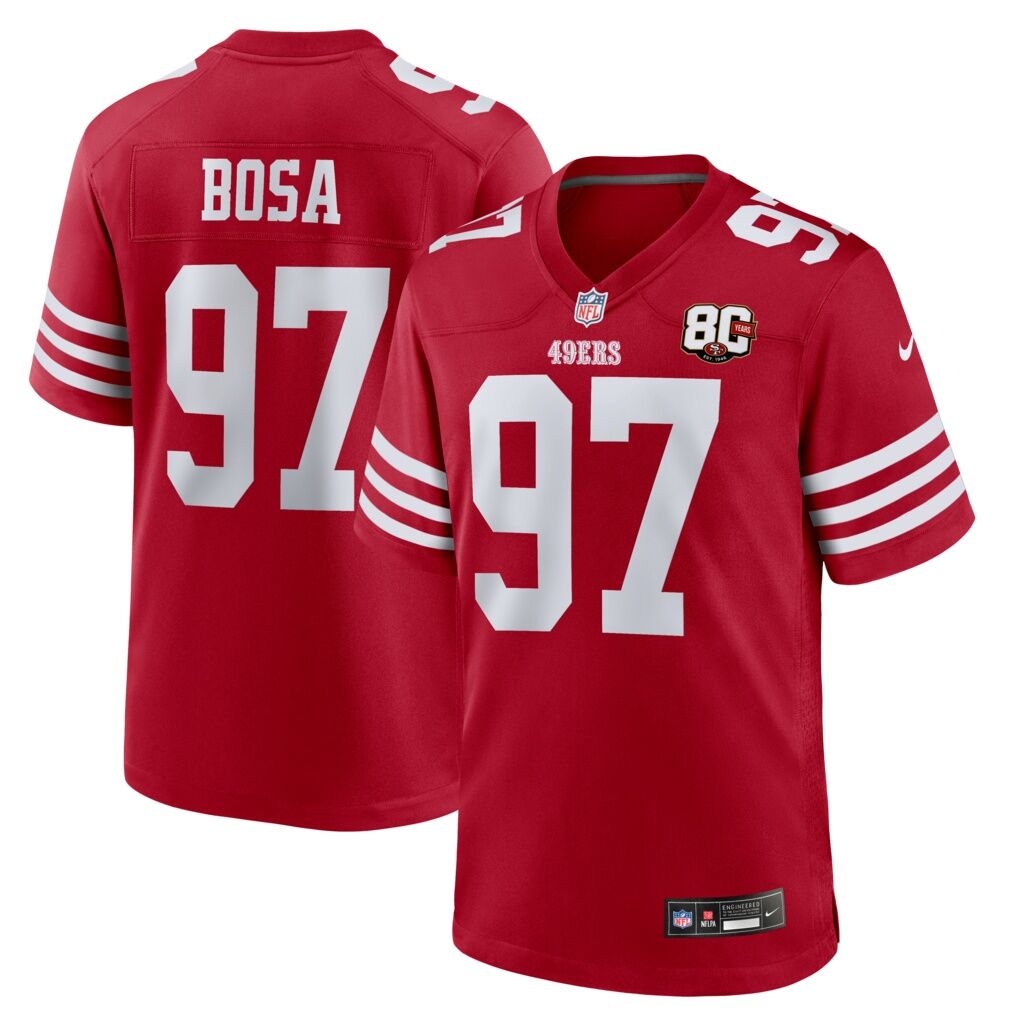 Nick Bosa San Francisco 49ers Nike 80th Anniversary Game Jersey - Scarlet