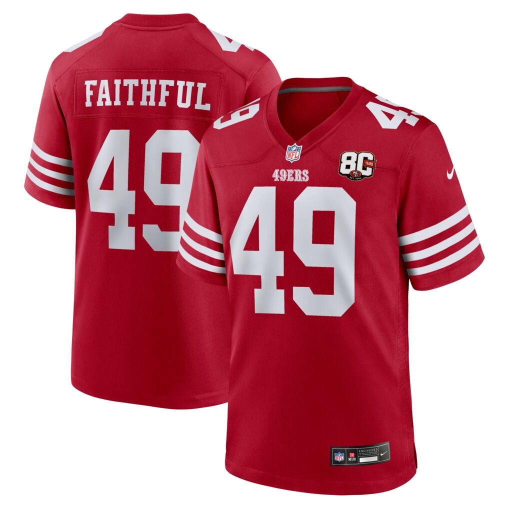 The Faithful San Francisco 49ers Nike 80th Anniversary Game Jersey - Scarlet