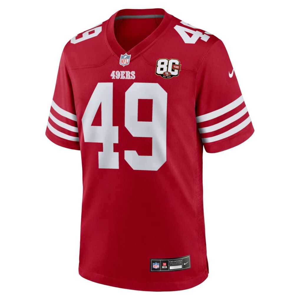 The Faithful San Francisco 49ers Nike 80th Anniversary Game Jersey - Scarlet