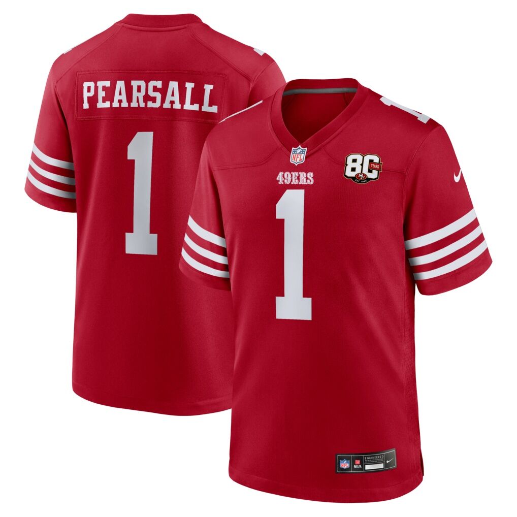 Ricky Pearsall San Francisco 49ers Nike 80th Anniversary Game Jersey - Scarlet