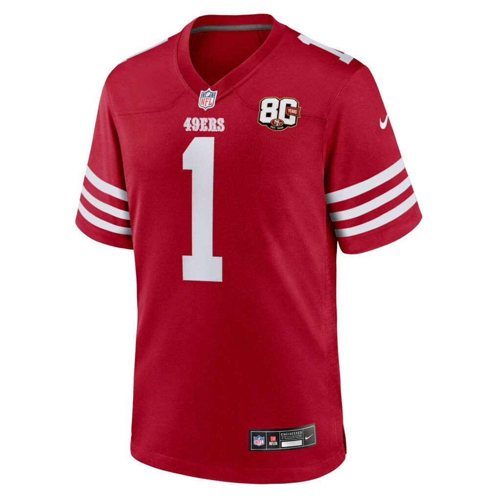 Ricky Pearsall San Francisco 49ers Nike 80th Anniversary Game Jersey - Scarlet