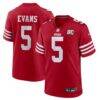 Mike Evans San Francisco 49ers Nike 80th Anniversary Game Jersey - - Front View