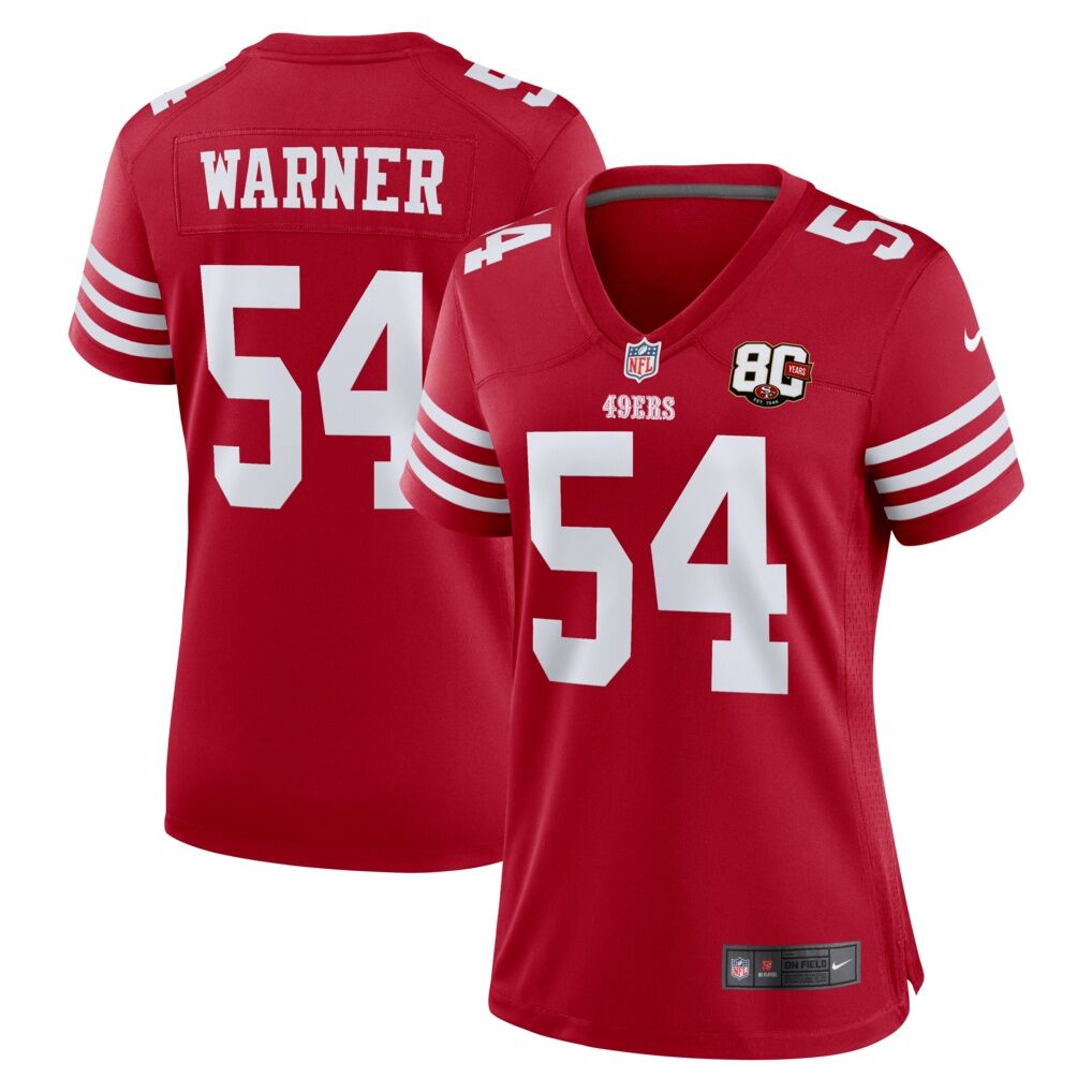 Fred Warner San Francisco 49ers Nike Women's 80th Anniversary Game Jersey - Scarlet