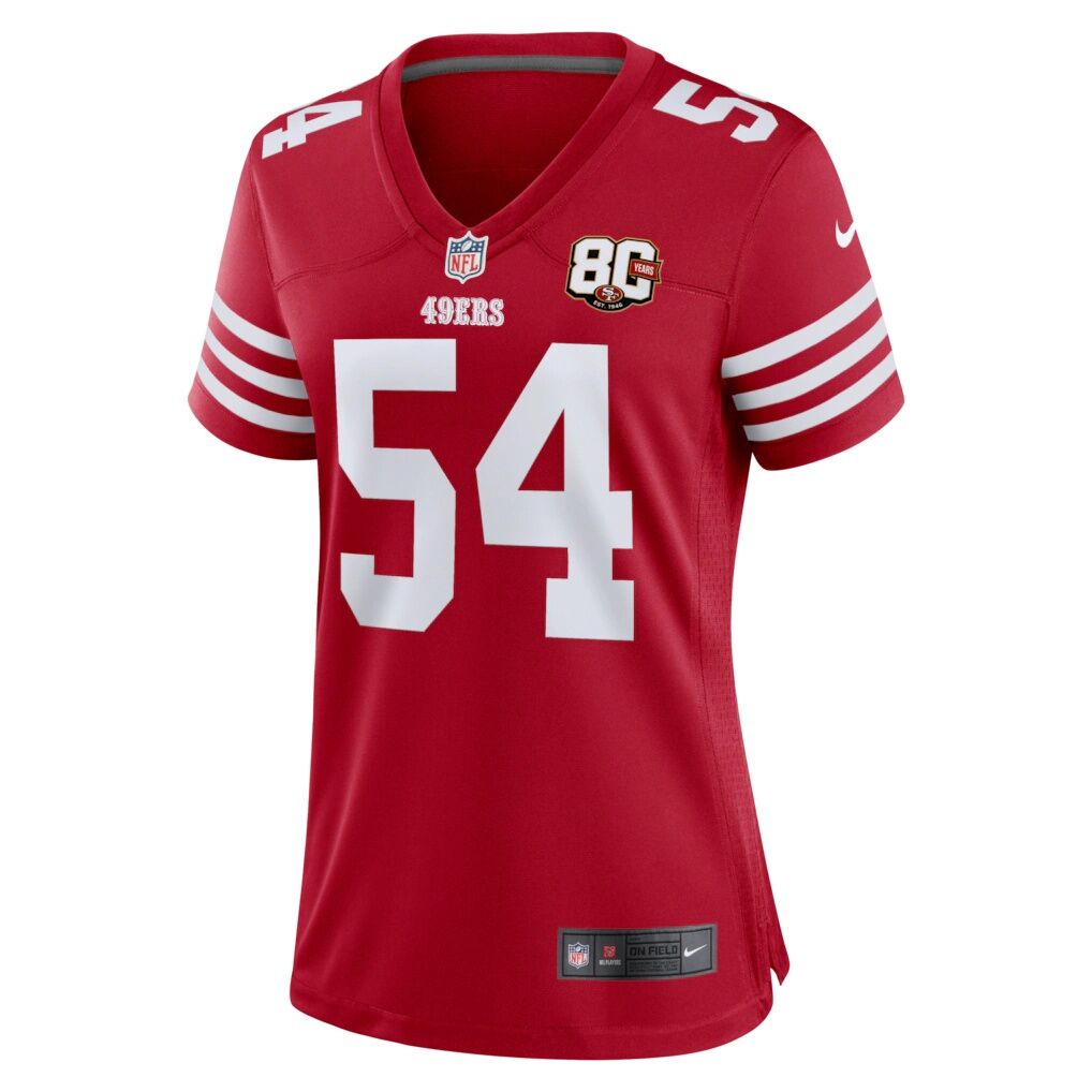 Fred Warner San Francisco 49ers Nike Women's 80th Anniversary Game Jersey - Scarlet