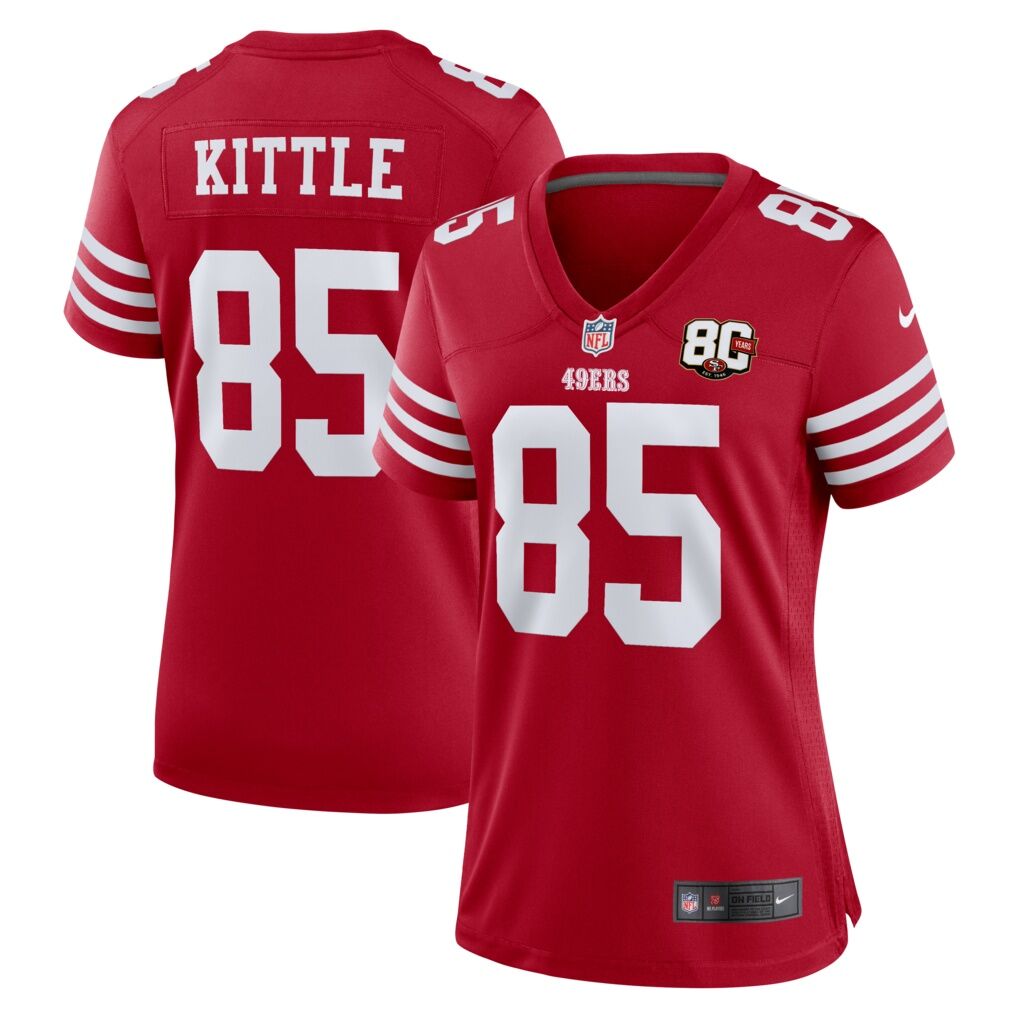 George Kittle San Francisco 49ers Nike Women's 80th Anniversary Game Jersey - Scarlet