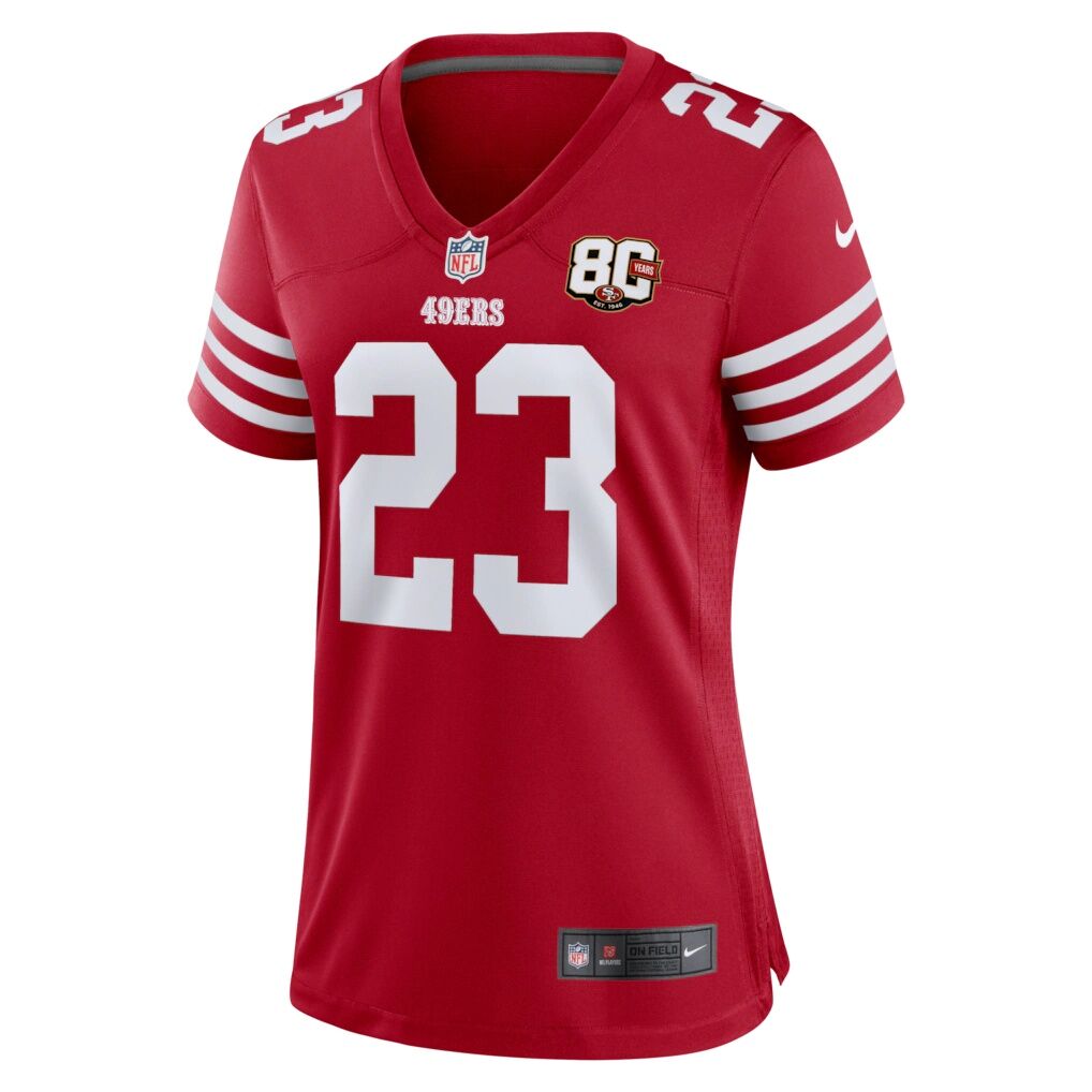Christian McCaffrey San Francisco 49ers Nike Women's 80th Anniversary Game Jersey - Scarlet