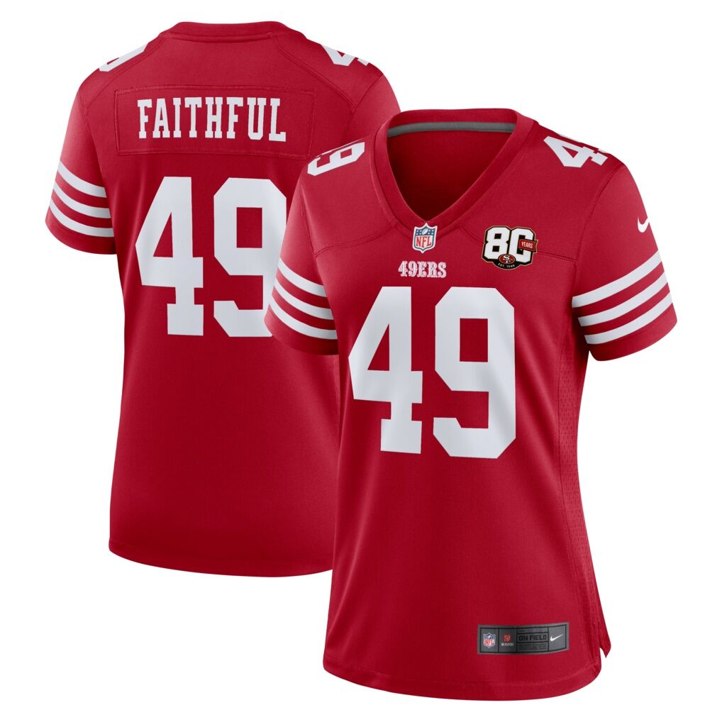 The Faithful San Francisco 49ers Nike Women's 80th Anniversary Game Jersey - Scarlet