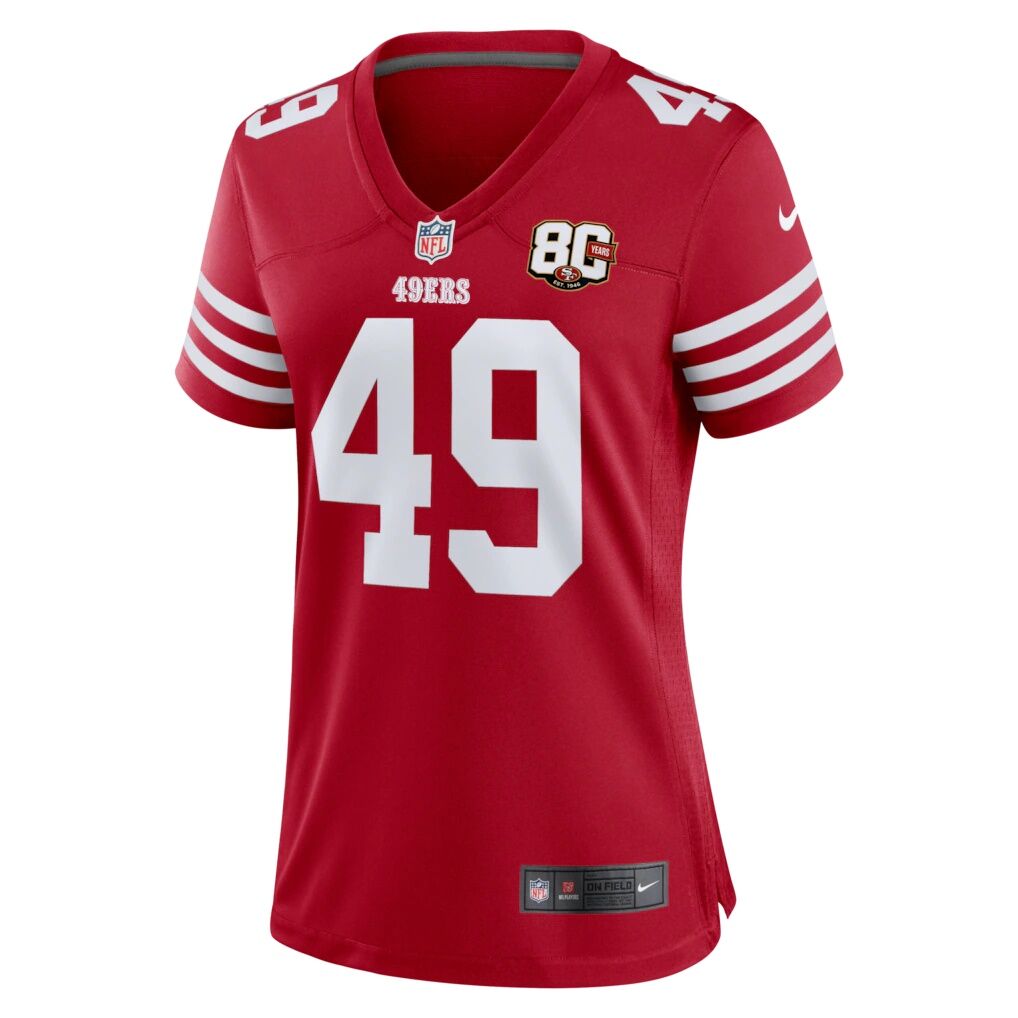 The Faithful San Francisco 49ers Nike Women's 80th Anniversary Game Jersey - Scarlet
