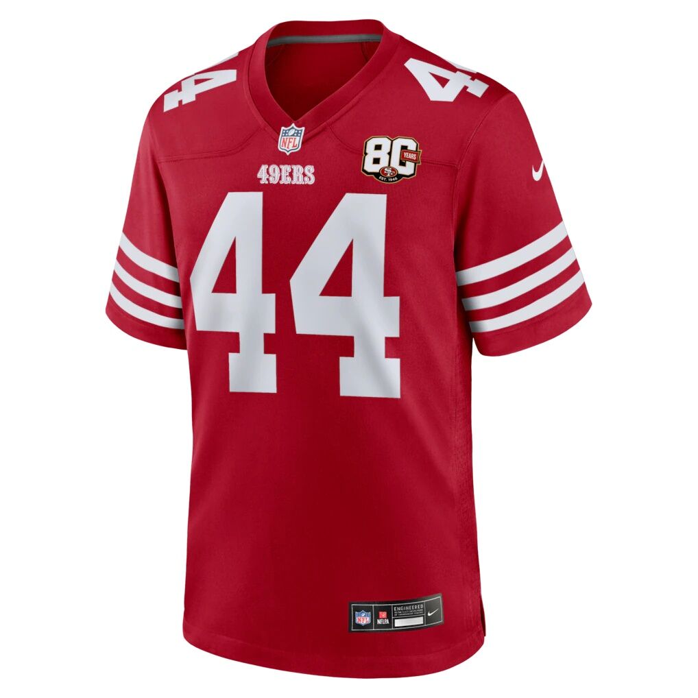 Kyle Juszczyk San Francisco 49ers Nike 80th Anniversary Game Jersey - Scarlet