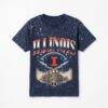 Illinois Fighting Illini Gameday Couture Women's Sky's the Limit Washed Micro Rhinestone T-Shirt - Navy - Front View