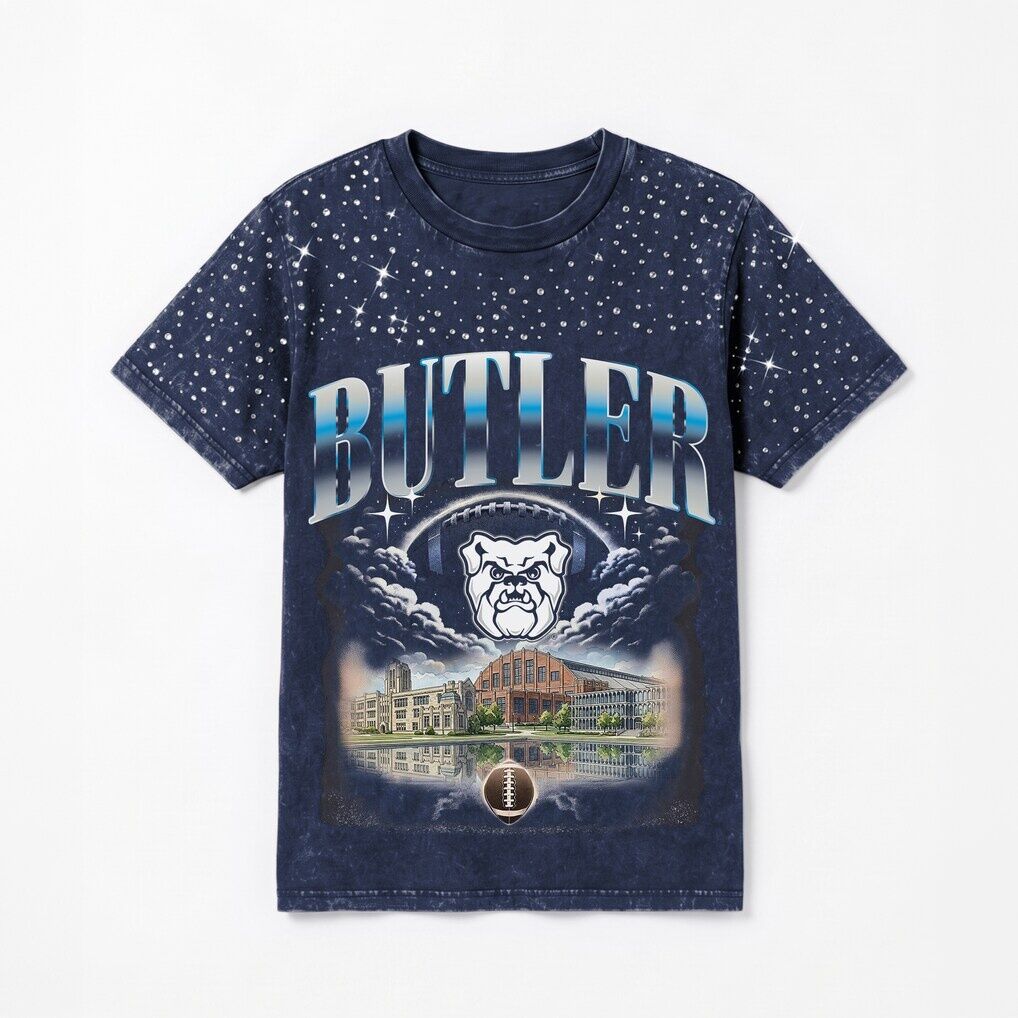 Butler Bulldogs Gameday Couture Women's  Sky's the Limit Washed Micro Rhinestone T-Shirt