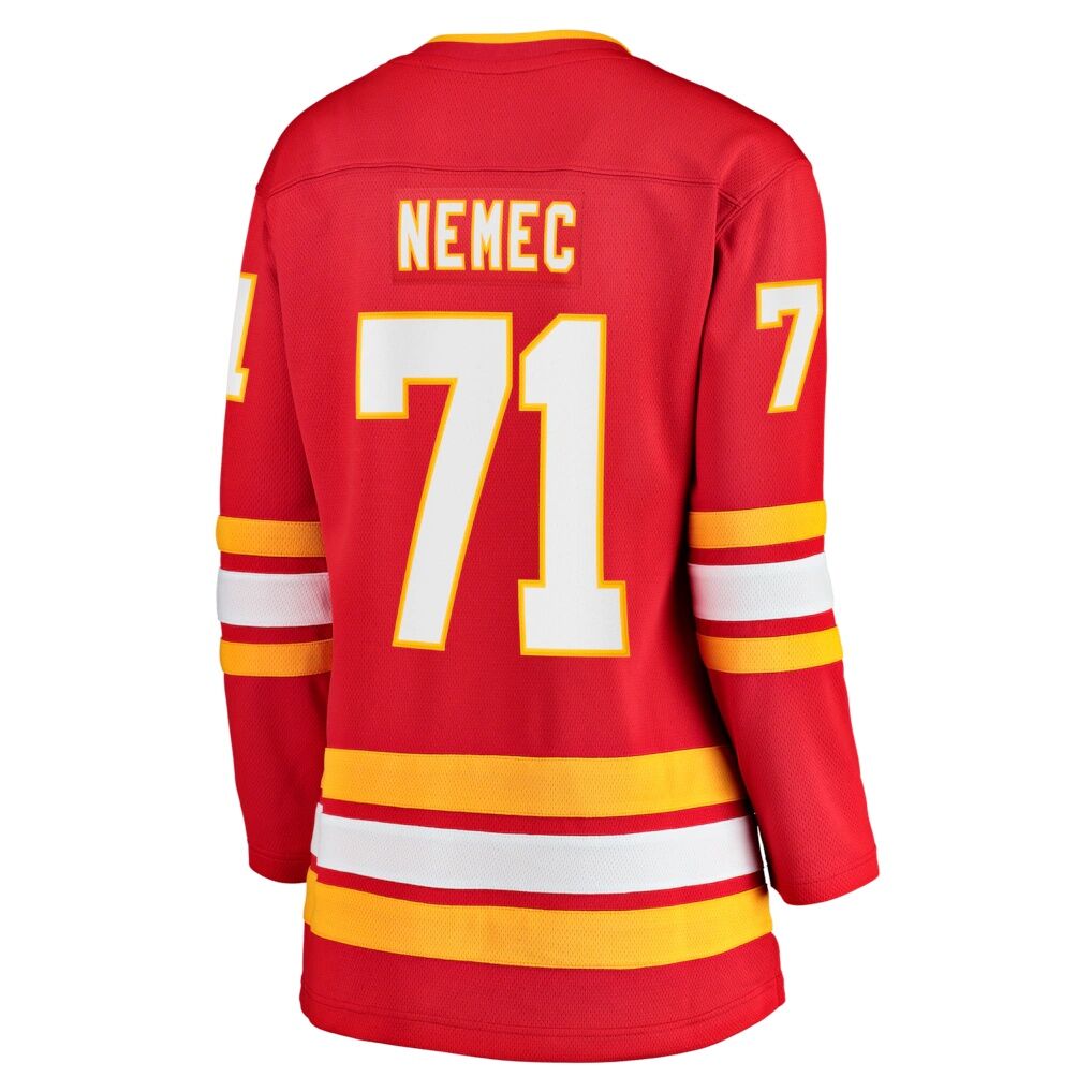 Simon Nemec Calgary Flames Fashion7 Women's Home Breakaway Jersey