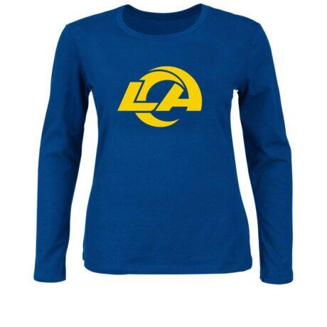 Los Angeles Rams Fashion7 Women's Plus Size Primary Logo Long Sleeve T-Shirt - - Front View