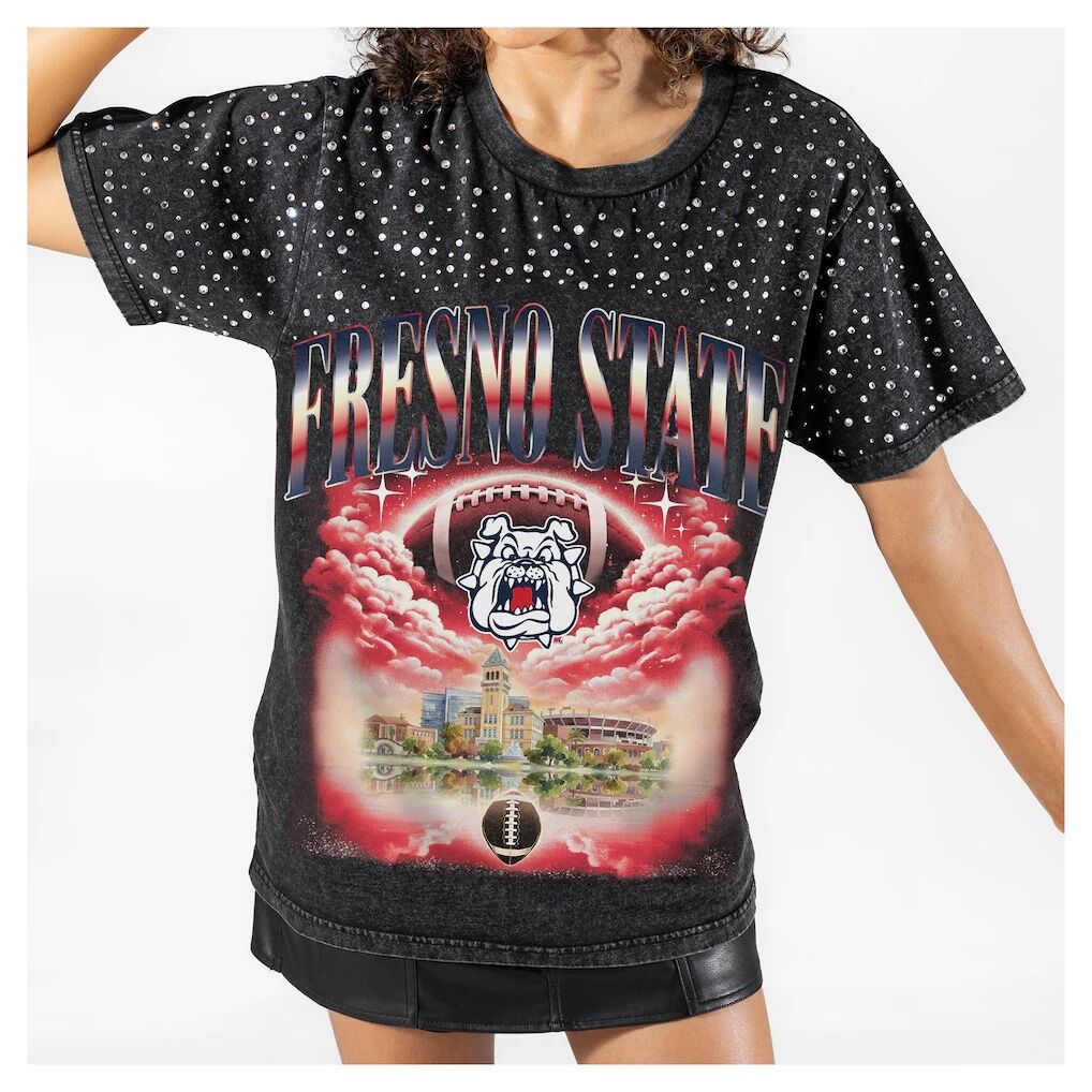 Fresno State Bulldogs Gameday Couture Women's Dream Big Washed Micro Rhinestone T-Shirt