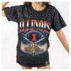 Illinois Fighting Illini Gameday Couture Women's Dream Big Washed Micro Rhinestone T-Shirt - Black - Detail View