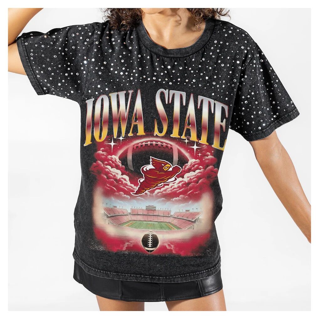 Iowa State Cyclones Gameday Couture Women's Dream Big Washed Micro Rhinestone T-Shirt