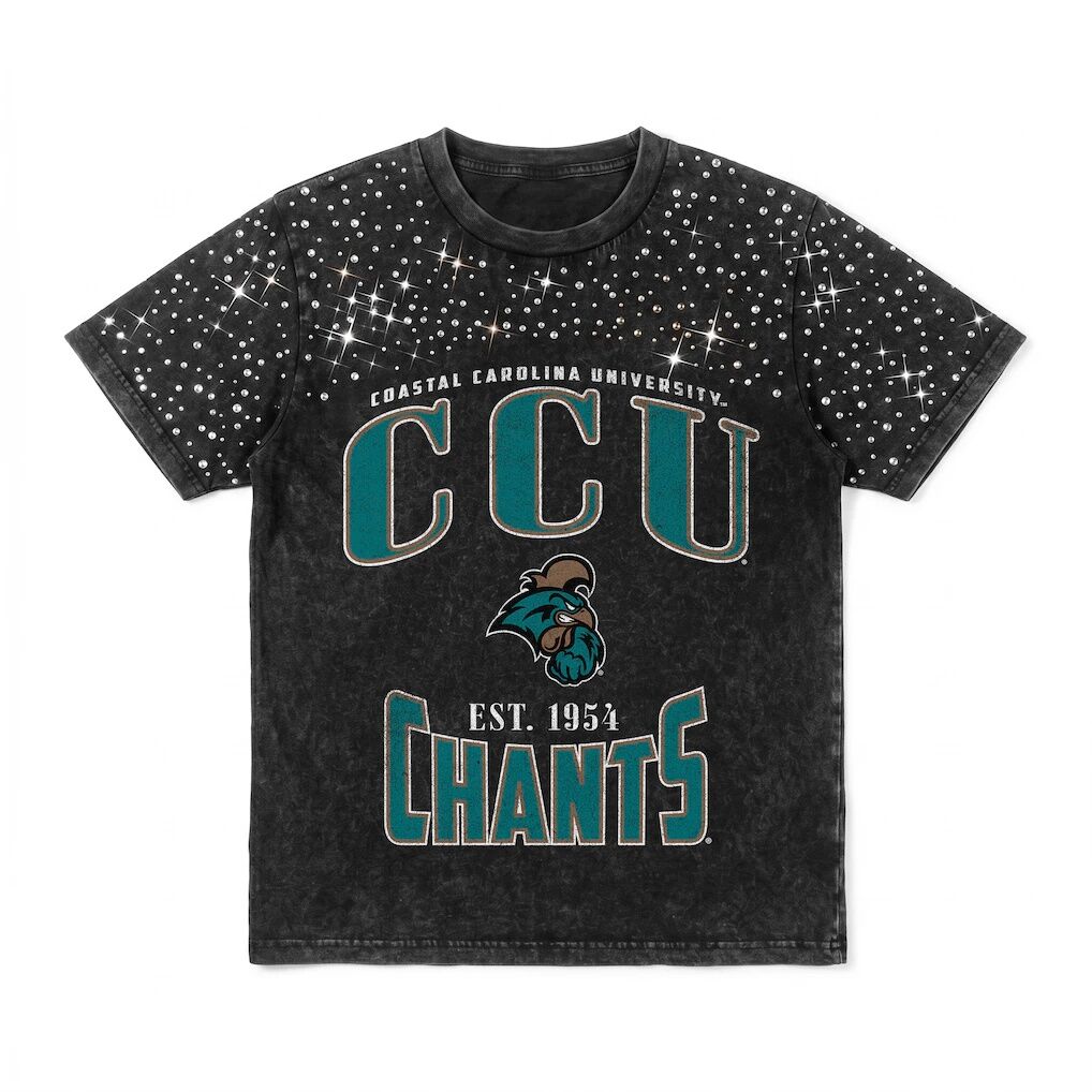Coastal Carolina Chanticleers Gameday Couture Women's In the Zone Washed Micro Rhinestone T-Shirt