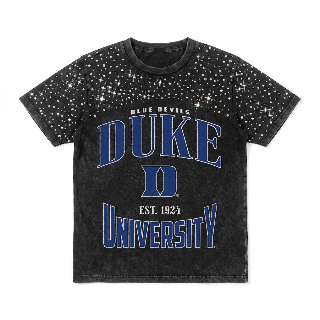 Duke Blue Devils Gameday Couture Women's In the Zone Washed Micro Rhinestone T-Shirt