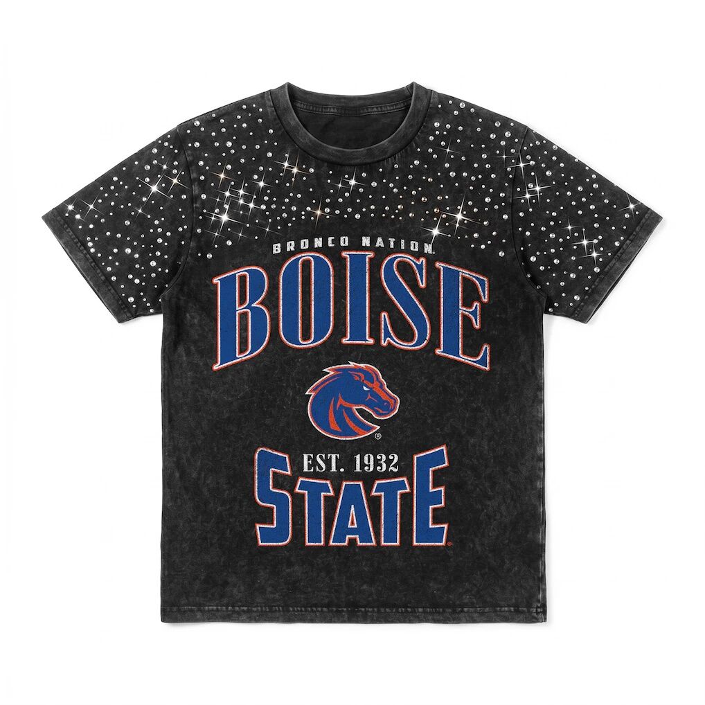 Boise State Broncos Gameday Couture Women's In the Zone Washed Micro Rhinestone T-Shirt