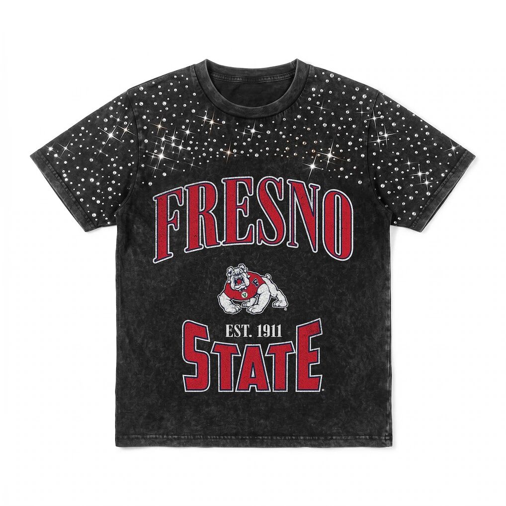 Fresno State Bulldogs Gameday Couture Women's In the Zone Washed Micro Rhinestone T-Shirt