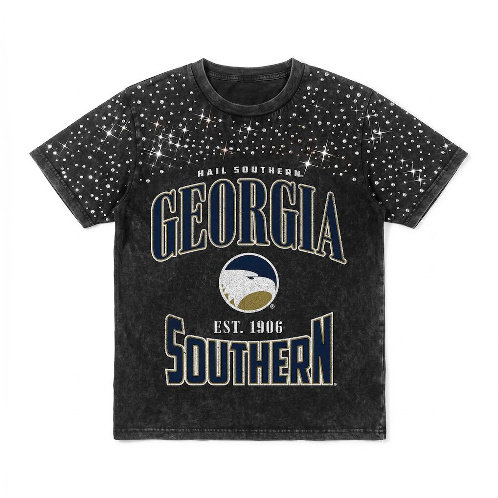Georgia Southern Eagles Gameday Couture Women's In the Zone Washed Micro Rhinestone T-Shirt