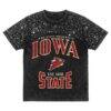 Iowa State Cyclones Gameday Couture Women's In the Zone Washed Micro Rhinestone T-Shirt - Black - Front View