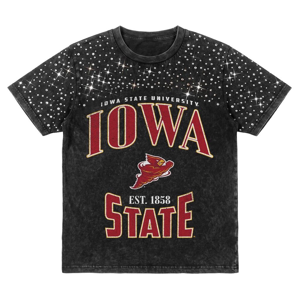 Iowa State Cyclones Gameday Couture Women's In the Zone Washed Micro Rhinestone T-Shirt