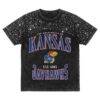Kansas Jayhawks Gameday Couture Women's In the Zone Washed Micro Rhinestone T-Shirt - Black - Front View