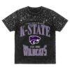 Kansas State Wildcats Gameday Couture Women's In the Zone Washed Micro Rhinestone T-Shirt - Black - Front View