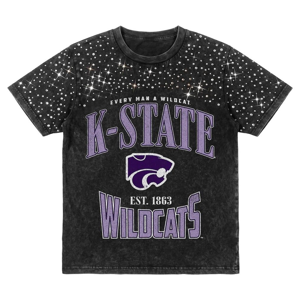 Kansas State Wildcats Gameday Couture Women's In the Zone Washed Micro Rhinestone T-Shirt