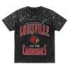 Louisville Cardinals Gameday Couture Women's In the Zone Washed Micro Rhinestone T-Shirt - Black - Front View