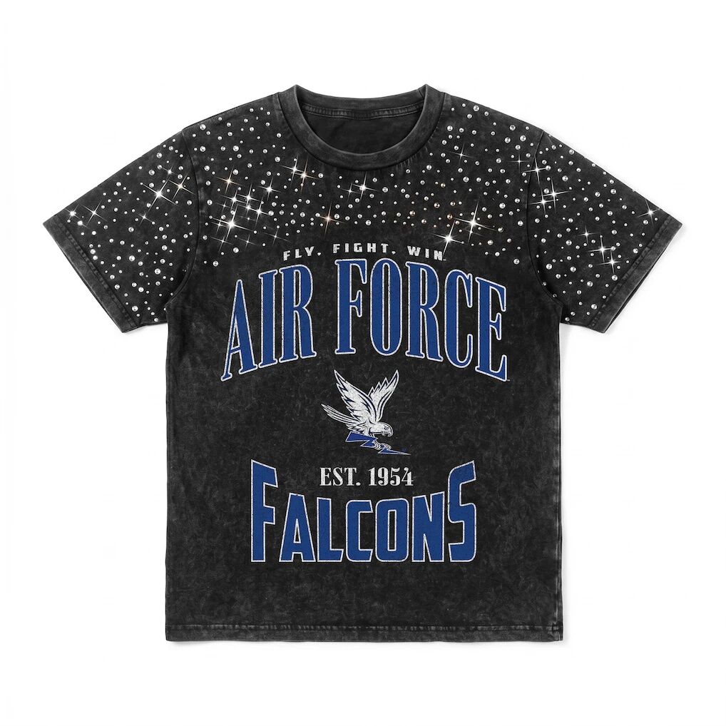 Air Force Falcons Gameday Couture Women's In the Zone Washed Micro Rhinestone T-Shirt